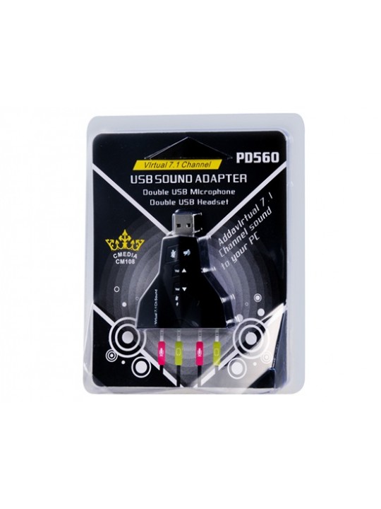USB Virtual 7.1 Channel Sound Adapter (Black)